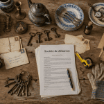 société de débarras table objets triés
