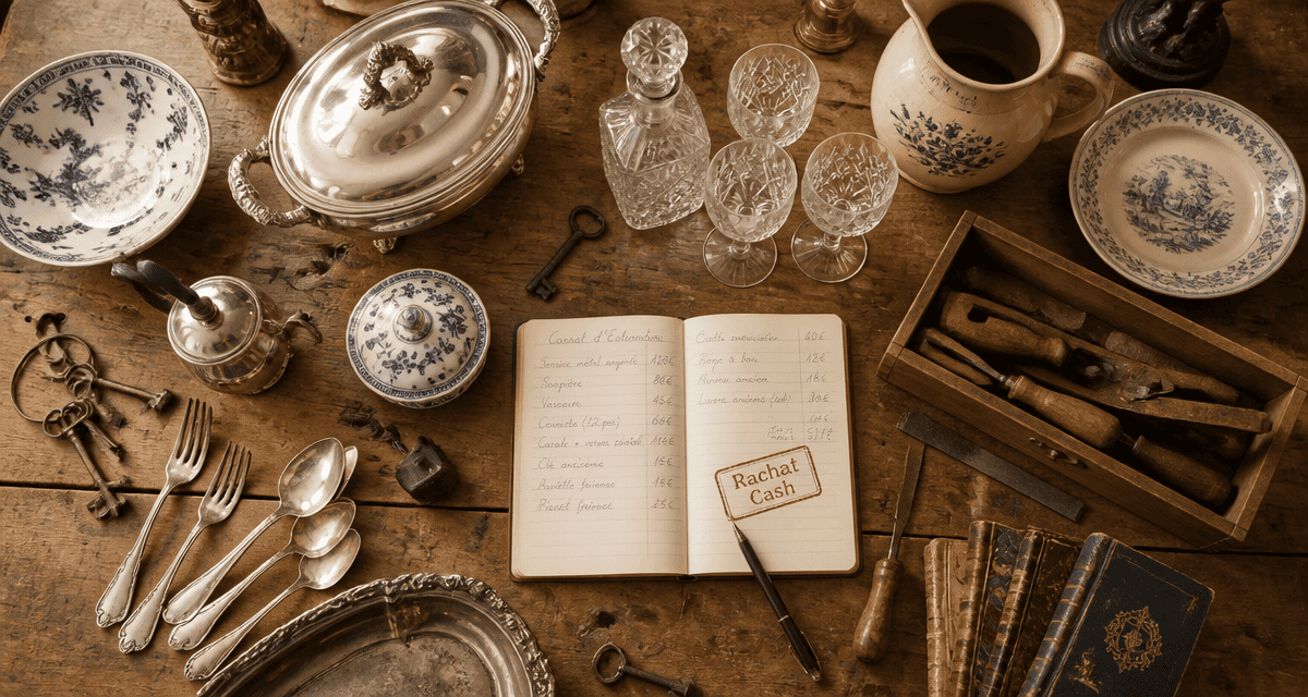 brocanteurs dordogne objets anciens sur table