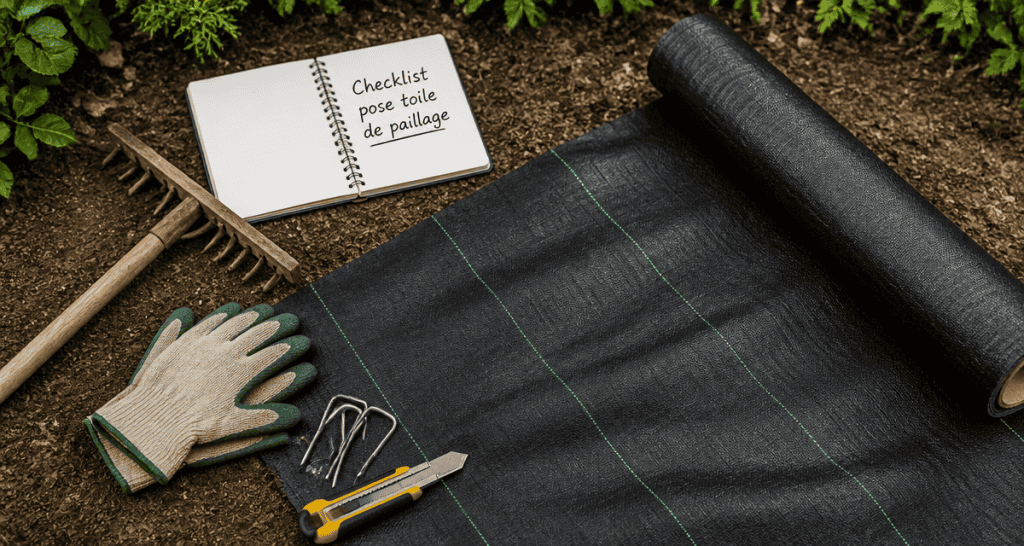 comment poser de la toile de paillage sur sol avec outils