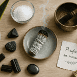 comment purifier sa maison des mauvaises ondes avec sauge, sel, pierres et bol tibétain