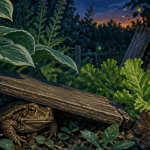 Crapaud dans le jardin signification sous une planche