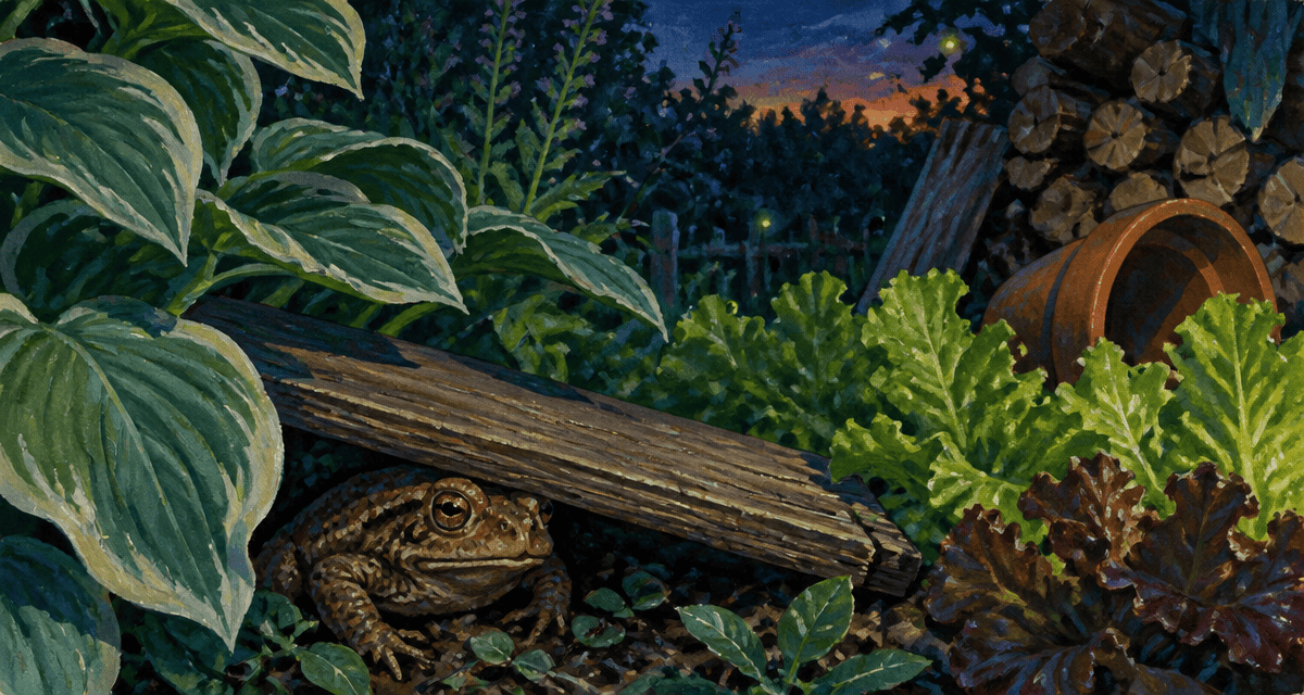 Crapaud dans le jardin signification sous une planche
