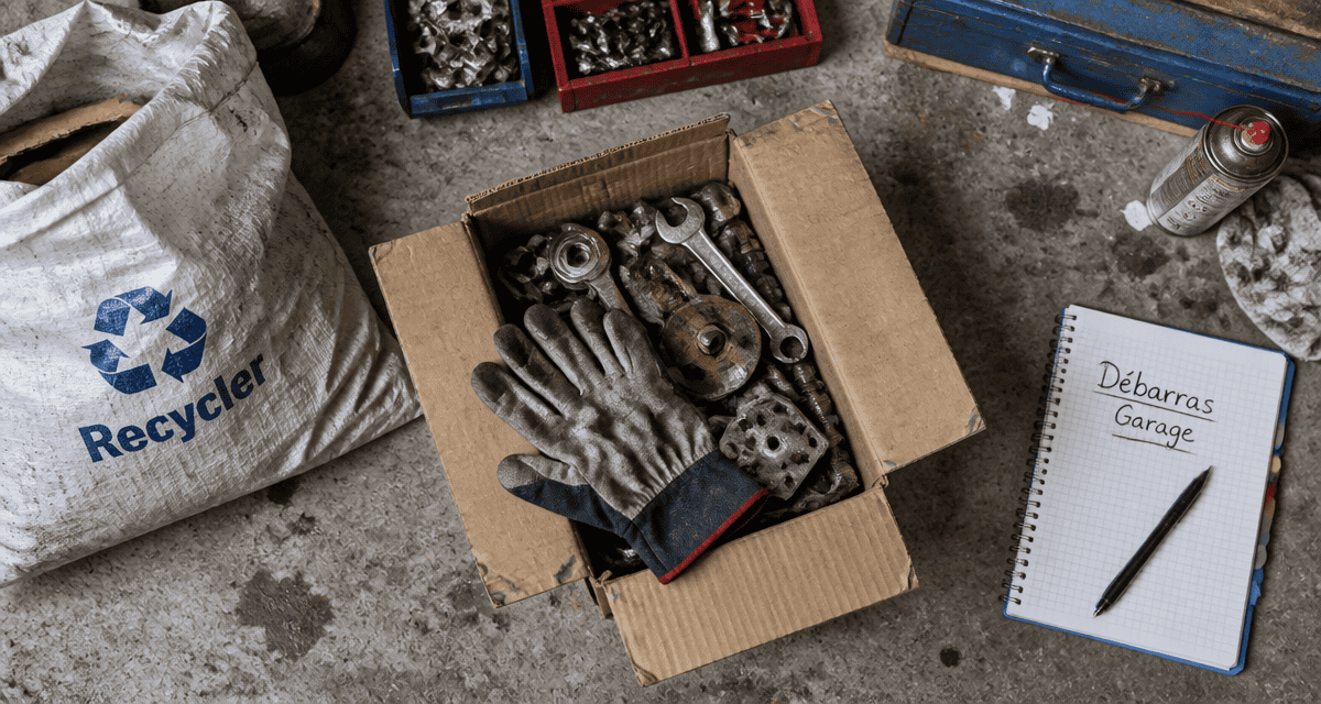 débarrasser un garage, tri outils et recyclage