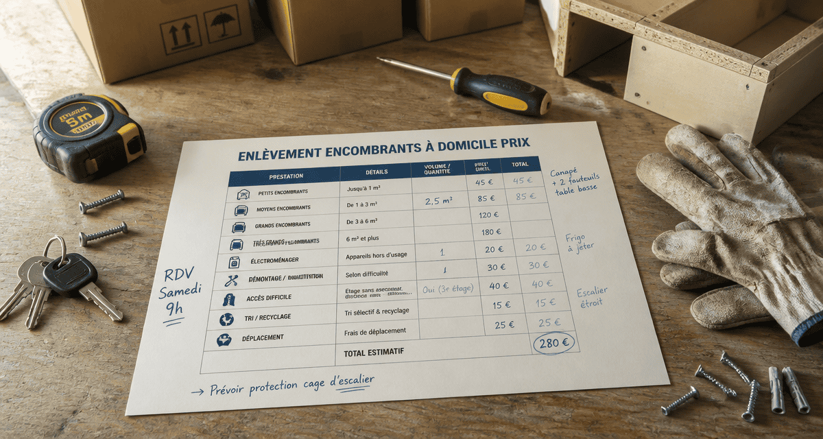 enlèvement encombrants à domicile prix checklist