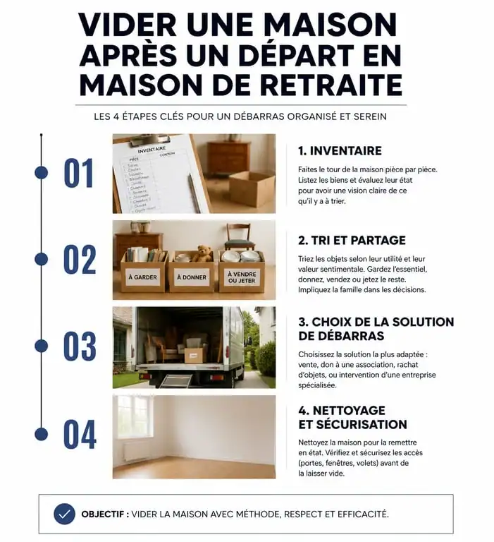 Étapes pour vider une maison après un départ en maison de retraite