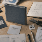 habillage stand salon matériaux sur bureau