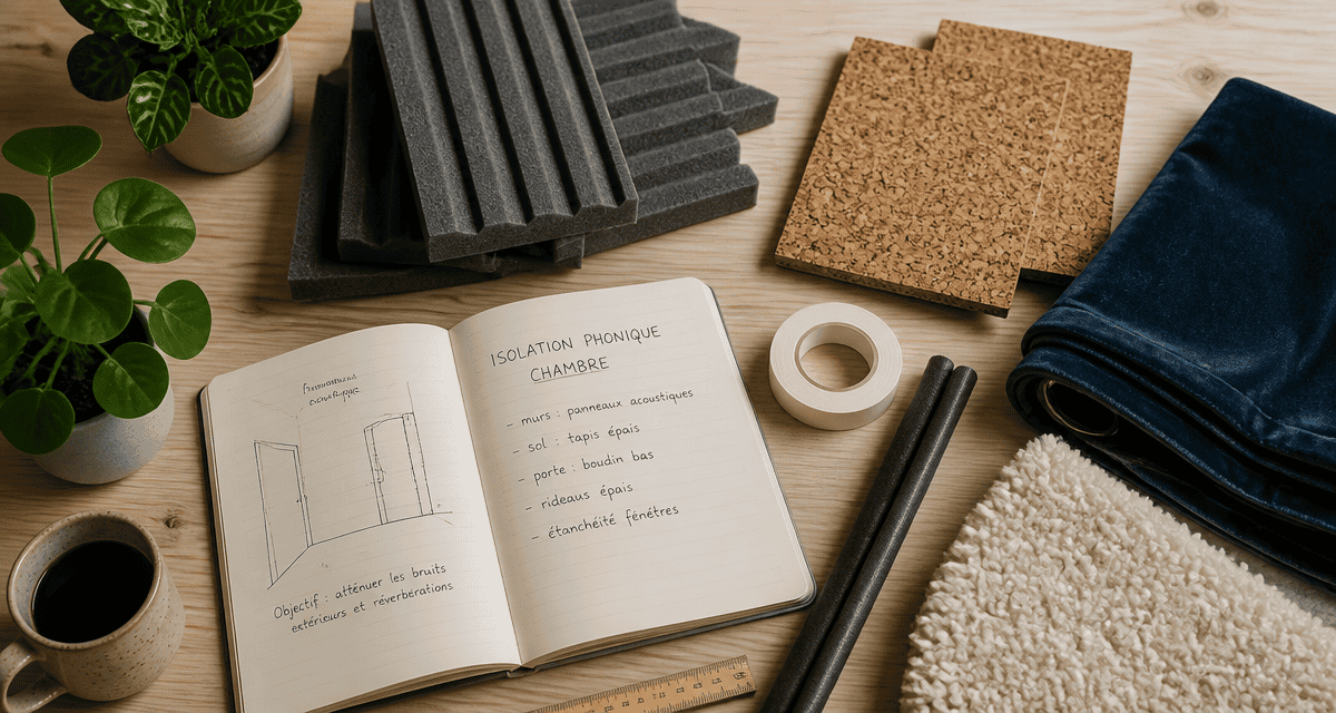 isolation phonique mur chambre sans travaux panneaux mousse liège
