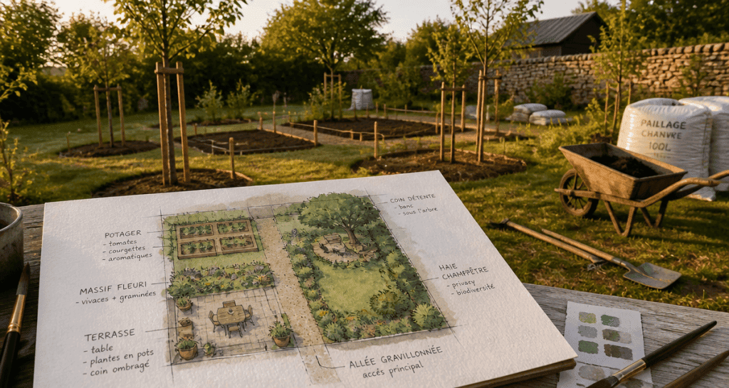 jardin comment faire croquis aménagement et travaux