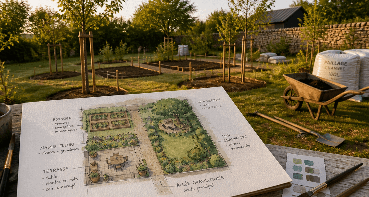 jardin comment faire croquis aménagement et travaux