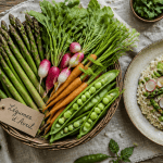 legume avril panier asperges radis carottes feves