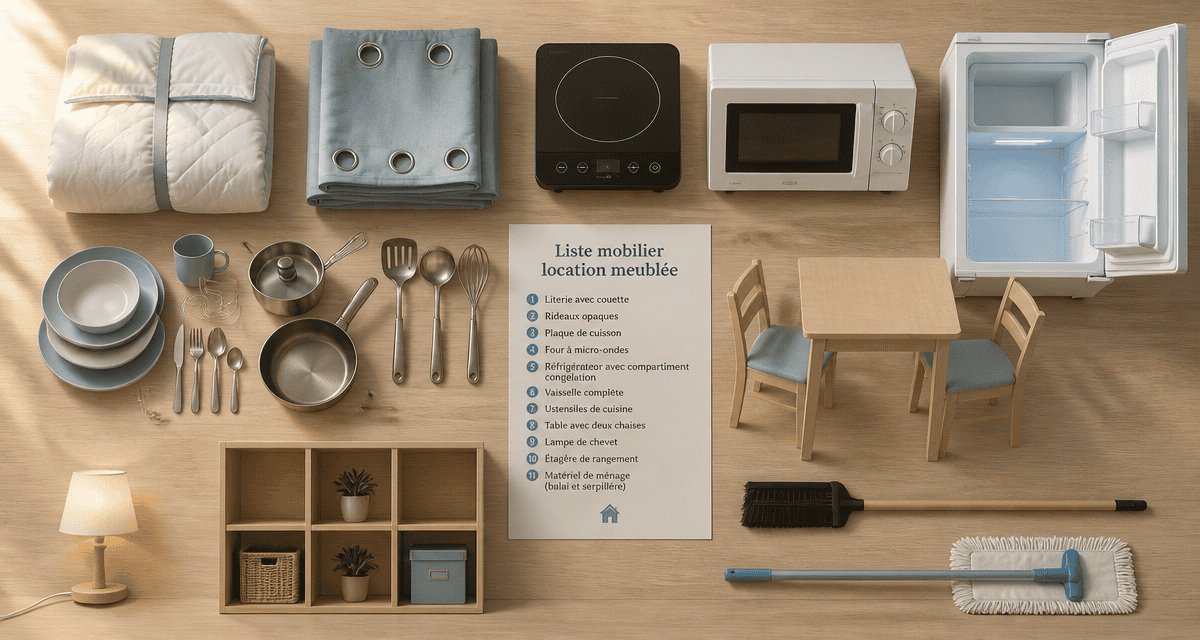 liste mobilier location meublée pdf équipements obligatoires en image