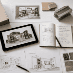 mobilier pour stand exposition échantillons plans 3D