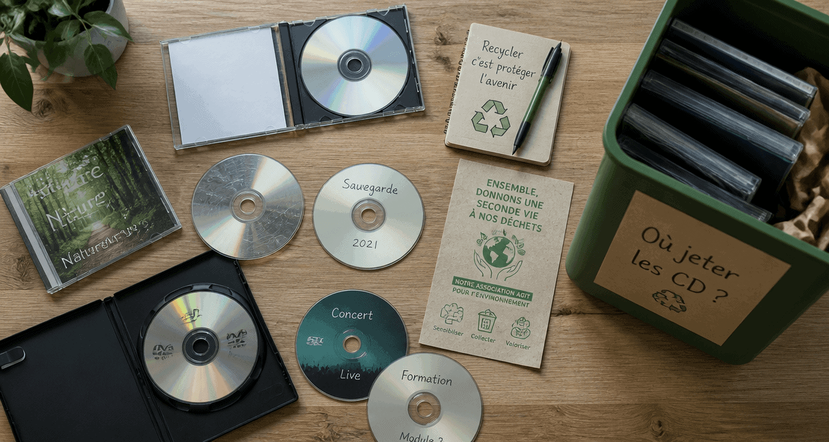 où jeter les cd sur un bureau avec bac de tri