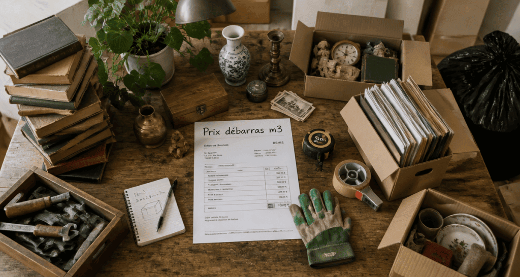 prix débarras m3 bureau objets à débarrasser