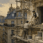 réhabilitation de bâtiments anciens Paris façade haussmannienne chantier