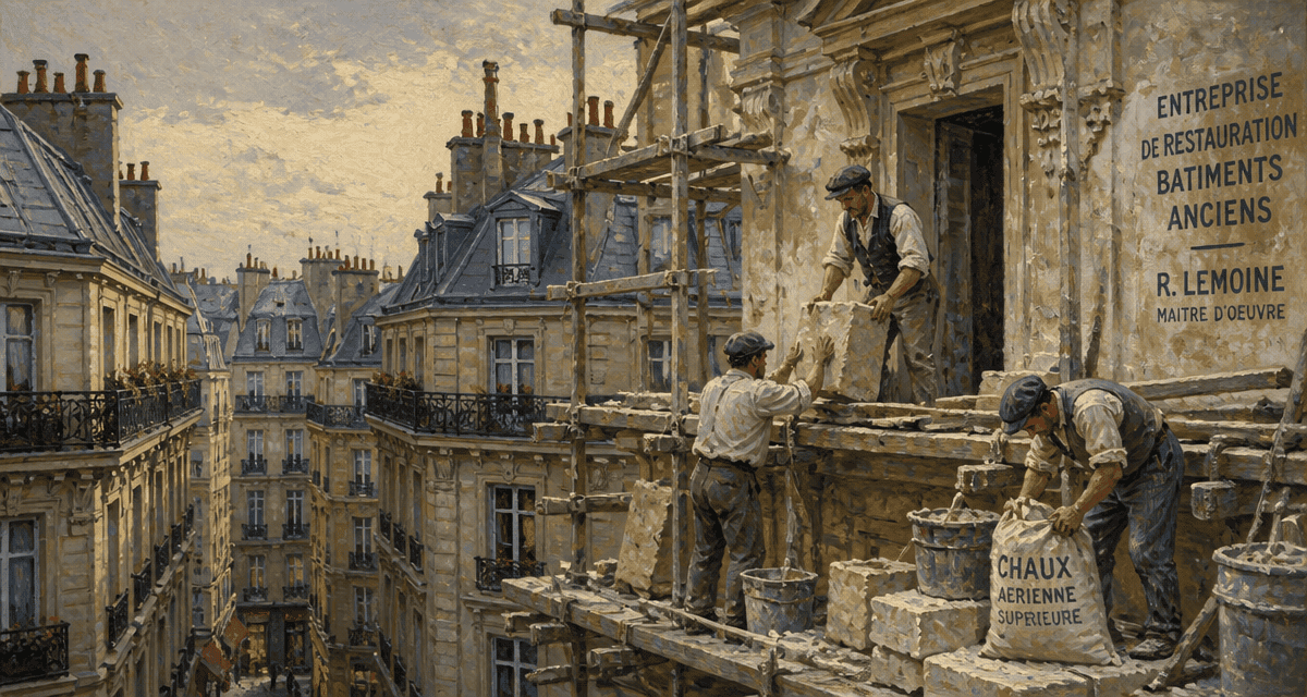 réhabilitation de bâtiments anciens Paris façade haussmannienne chantier