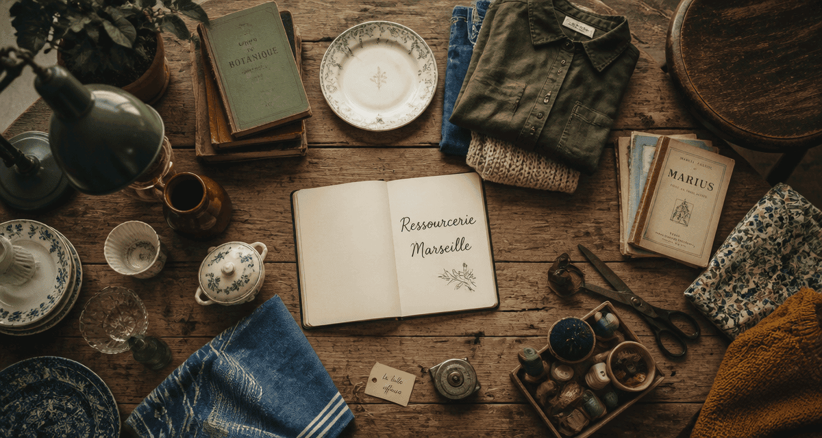 ressourcerie marseille objets vintage sur table