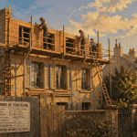 surélévation maison et voisinage, chantier sur toit, permis de construire