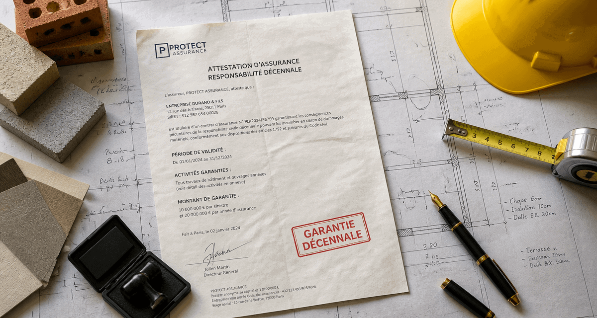 travauxnow garantie décennale attestation sur bureau architecte