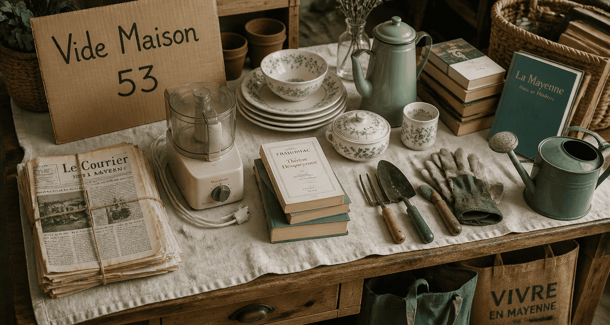 vide maison 53 table objets Mayenne