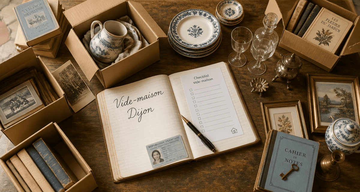 vide maison dijon objets triés sur table