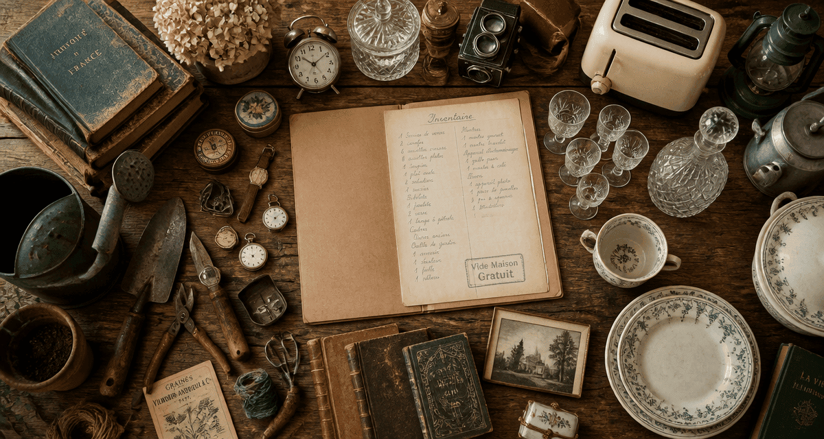 vide maison gratuit table objets anciens