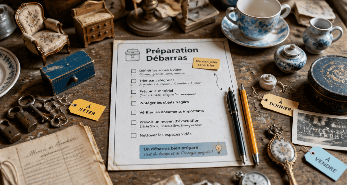 vider une maison gratuitement table objets usagés checklist