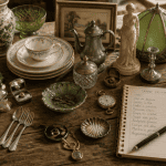 brocanteur vide maison table objets anciens