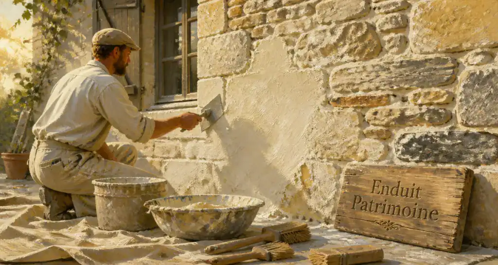 enduit patrimoine artisan chaux façade pierre
