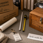 garde meuble aix en provence : box avec cartons et badge d’accès