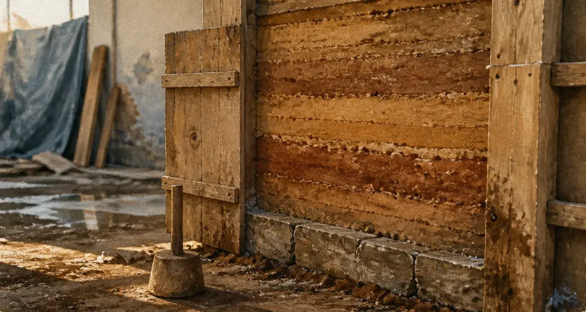 Mur en pisé : maîtrise de l’humidité au pied du mur