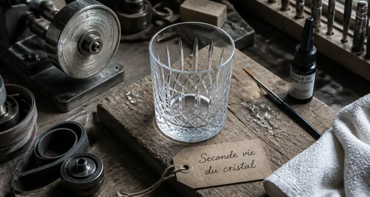 ou faire réparer un verre en cristal ébréché sur établi
