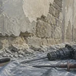 Piquetage mur en pierre : enduit piqueté, marteau-burineur