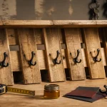 Porte manteau palettes mural en palettes recyclées, meuble d’entrée