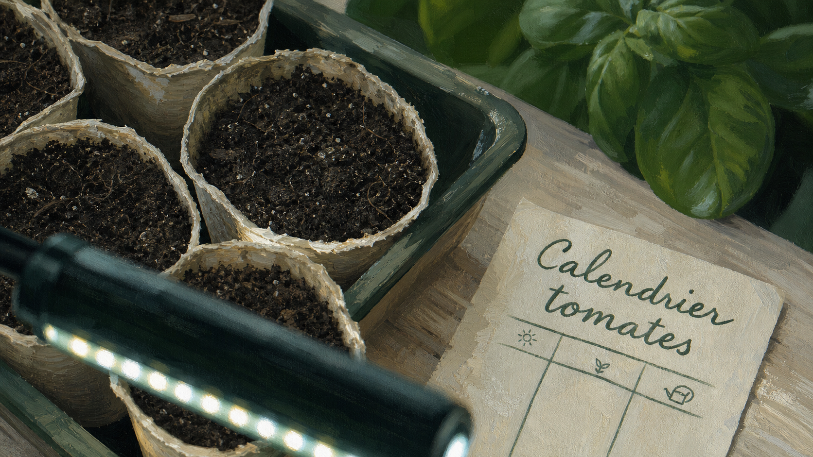 Quand semer graines de tomates : godets de terreau, graines en semis
