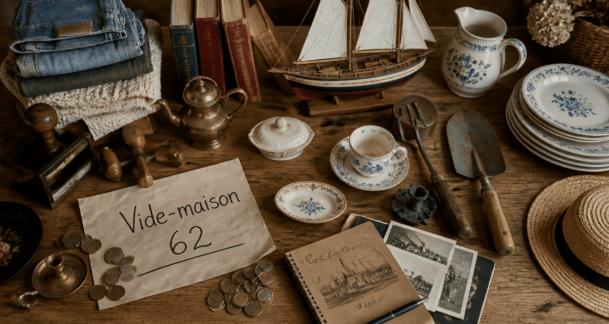 vide maison 62 objets sur table