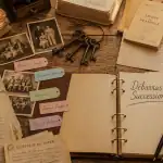 Vider maison après décès, documents et clés sur table