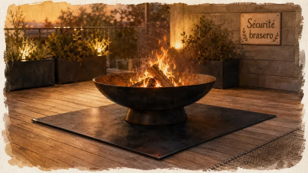 Peut-on poser un brasero sur une terrasse en bois ? Chaleur, braises, protection