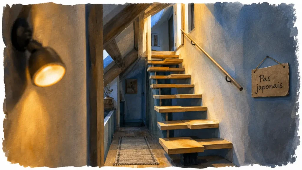 Escalier en pas japonais : gain de place réel, confort limité et sécurité à vérifier