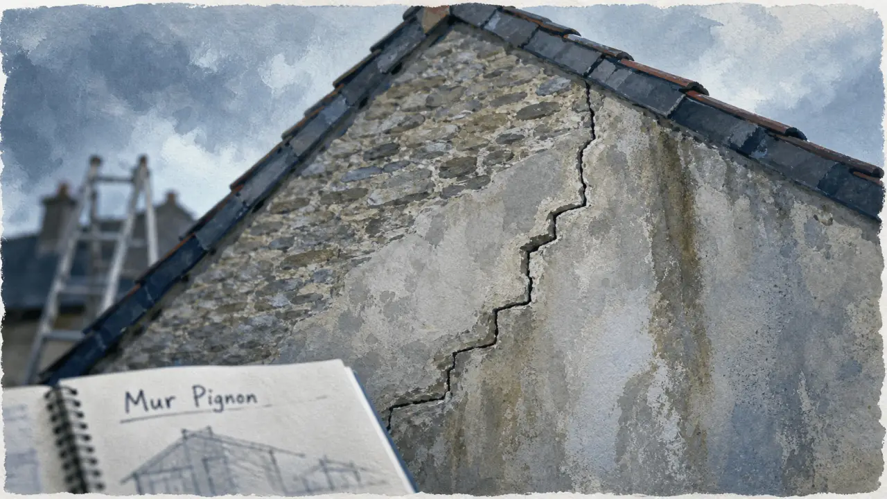 Mur pignon en pierre : fissures et infiltrations, rénovation