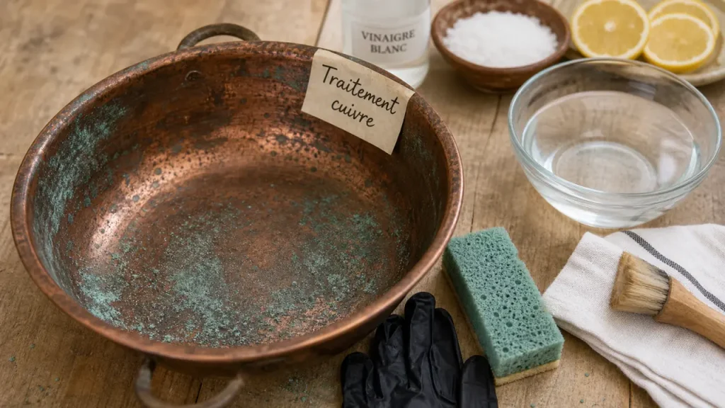 Vert-de-gris sur cuivre, laiton ou bronze : quelle méthode choisir sans abîmer le métal ?