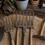 Outils de jardinage : bêche, fourche-bêche et arrosoir, liste avec photos