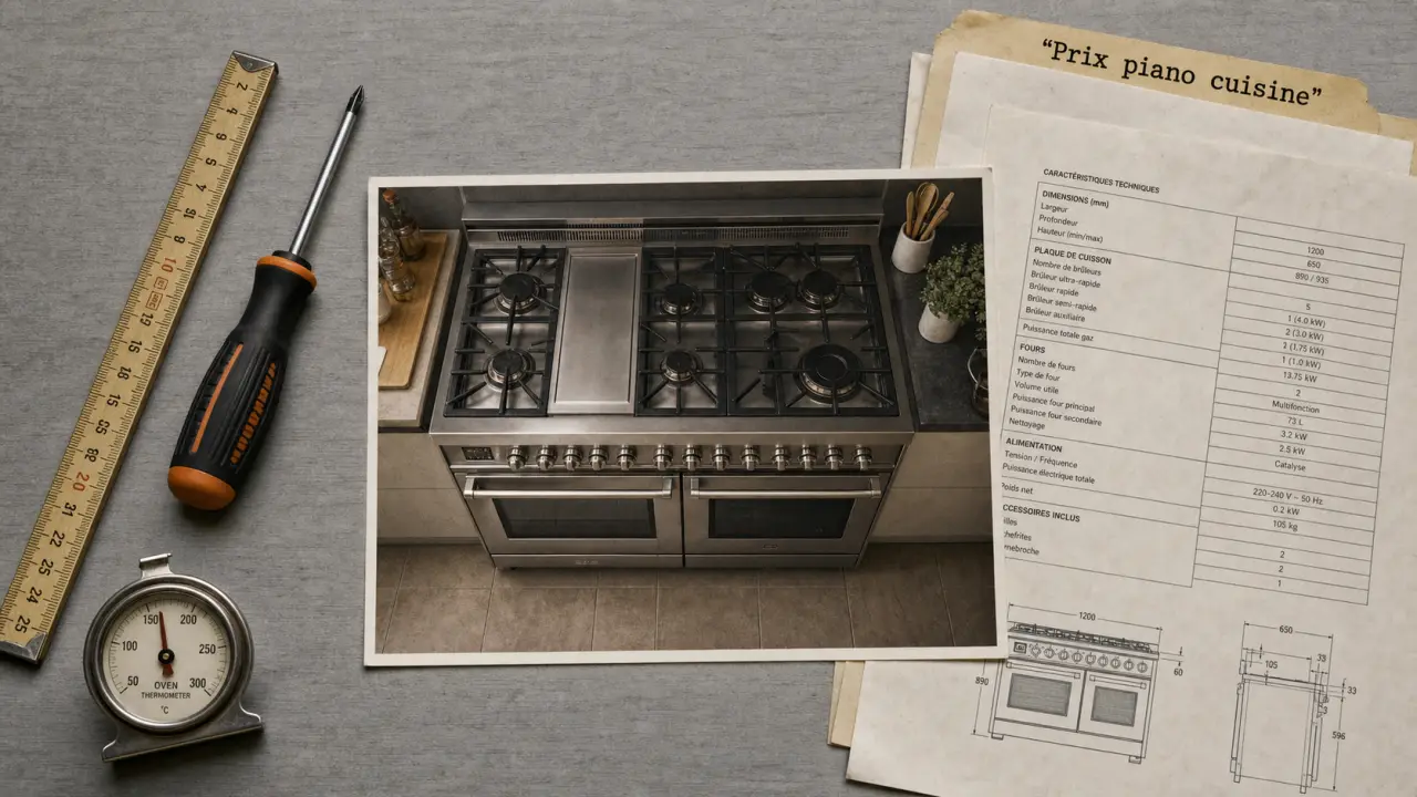 Prix piano cuisine : 569 à 2793 €, gaz, induction ou mixte