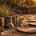 Bordure de jardin en rondins de bois : que faire avec des rondins de bois dans le jardin