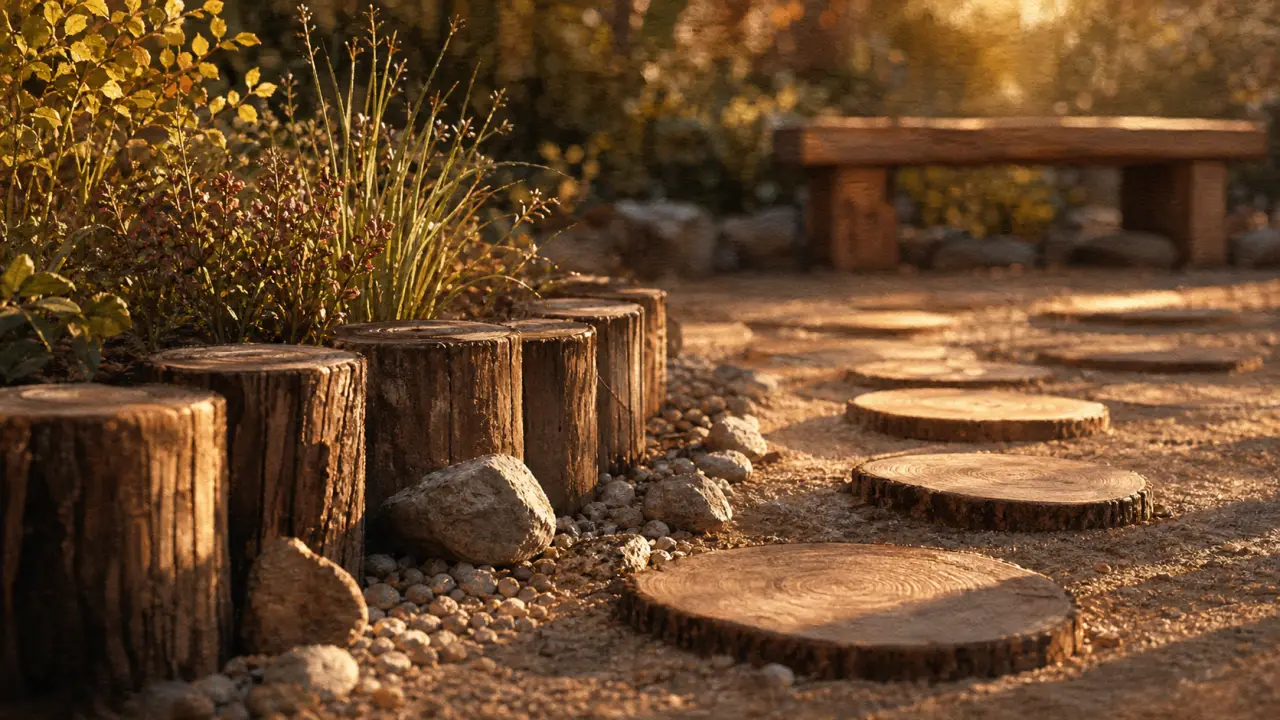 Bordure de jardin en rondins de bois : que faire avec des rondins de bois dans le jardin