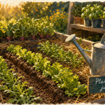 Que peut on planter dans le jardin en ce moment en juillet : légumes, fleurs et aromatiques (laitue, roquette, basilic).