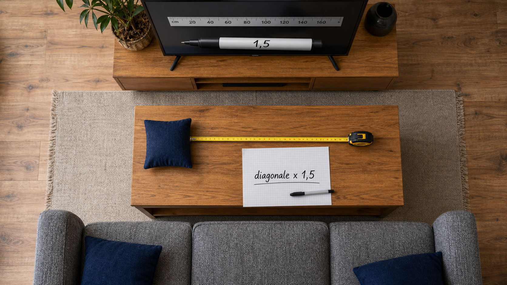 Quelle distance entre tv et canapé pour la 4K, mesure du recul.