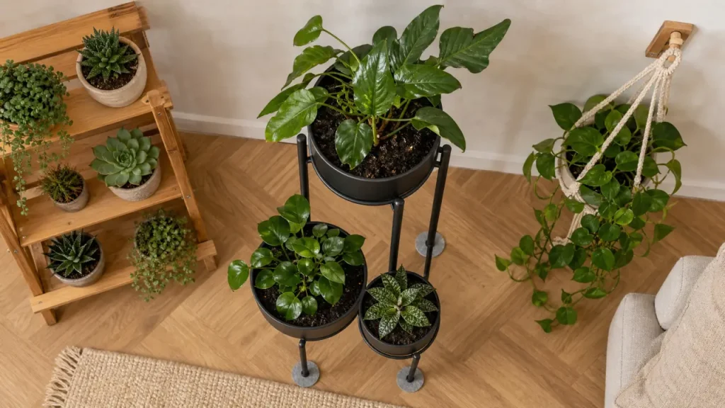Support plante intérieur : étagère et porte-plantes pour gagner de la place et de la lumière