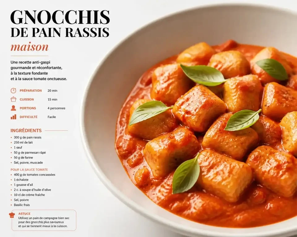 Gnocchis de pain rassis faits maison