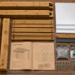 Pergola bois en kit sur terrasse, poutres et quincaillerie